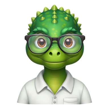 dinosaur with glasses sticker