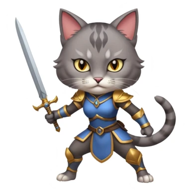 Lady warrior cat sticker