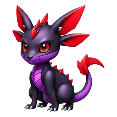Shiny Badass Gothic Modern Futuristic Cute Guilmon-Umbreon-Salandit-hybrid sticker