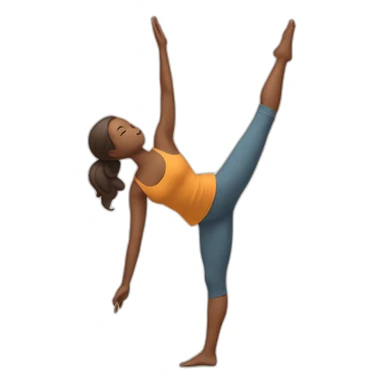 Yoga pose standing on one leg with other in air behind arms in a binding sticker