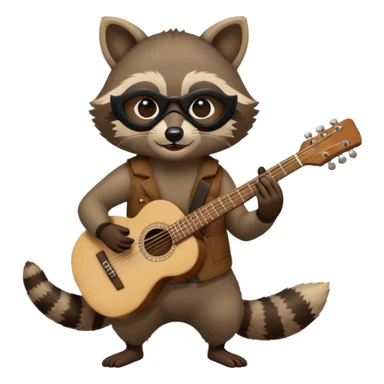 Raccon with guitar sticker