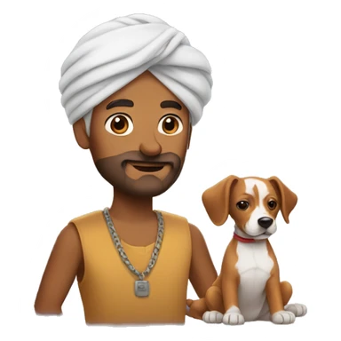 Turban man with dog sticker