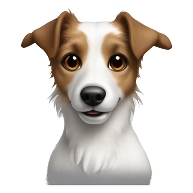 long haired jack russel with dark brown eyes sticker