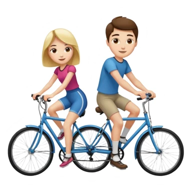 Girl and guy riding a bicycle sticker