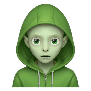 Aliens Green, hoodie, thin ears sticker