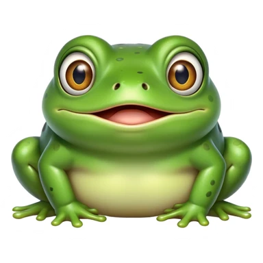 fat green frog with bulging eyes and surprised expression sticker