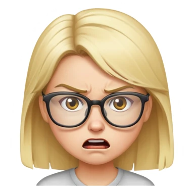 Angry Blondy girl with glasess sticker