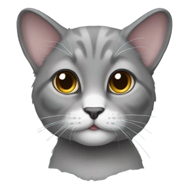 gray lop-eared cat sticker