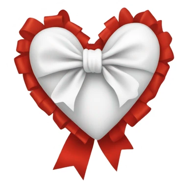 White heart with a big red bow wrapped around it  sticker