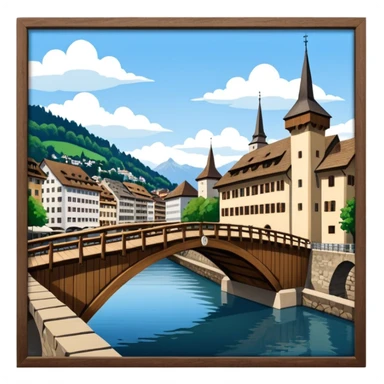 kapellbrücke in luzern sticker