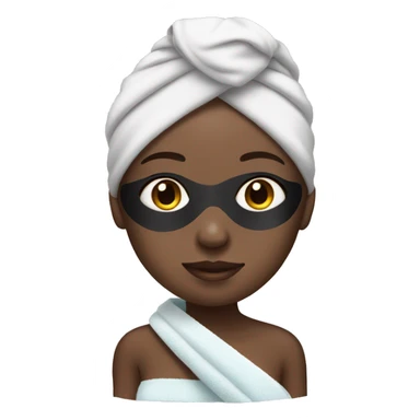 black girl with towel on her head and eye masks sticker