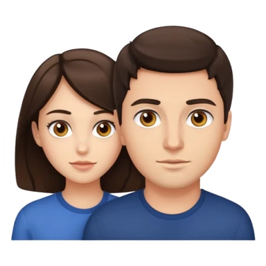 Brunette guy with hazel eyes and brunette girl with hazel eyes together  sticker