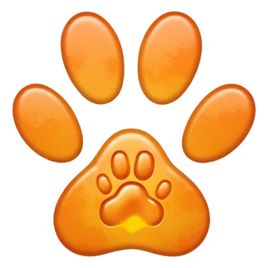 a very light pale pastel orange #FFA500 pawprint sticker