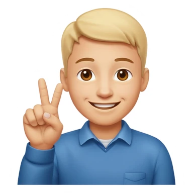 emoji of a happy cartoon person pointing downward toward the ground with both hands, standing upright, smiling warmly, both index fingers extended and pointing down clearly, simple light background, expressive and playful Apple emoji design showing the meaning “here / down here sticker