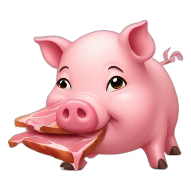 Mother pig eat ham sticker