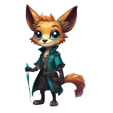 Cool cute Kawaii edgy fantasy shiny animal  fursona Fionbri vernid by griffsnuff & LiLaiRa & Falvie full body sticker