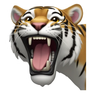 tigre bleu avec une pancarte "RAWR !" sticker