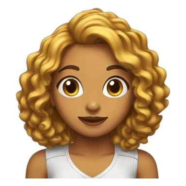 Chica pelo rizado castaño sticker