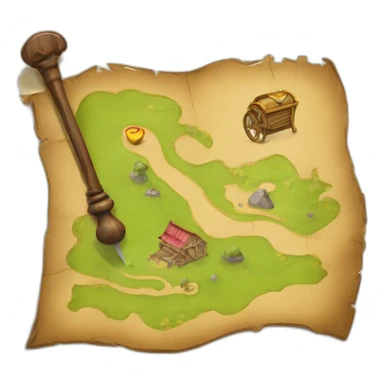 treasure map with pin  sticker