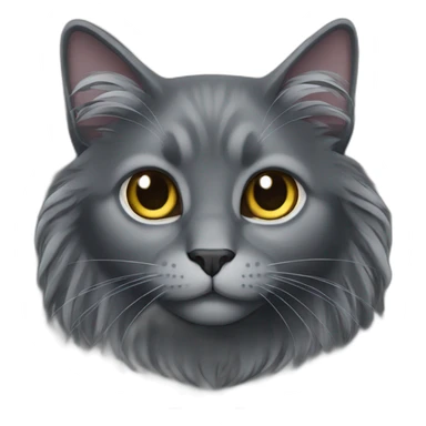 all dark grey cat long hair　fold ear sticker