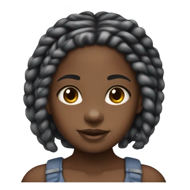 Little black girl with box braids  sticker