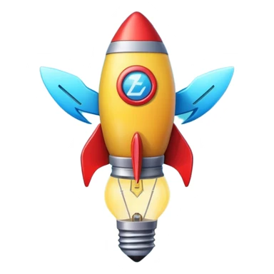 An emoji representing entrepreneurship, featuring a dynamic rocket angled upward for ambition and growth, alongside a glowing lightbulb symbolizing creativity and innovation. Sleek, modern, and vibrant to capture the essence of visionary thinking. sticker