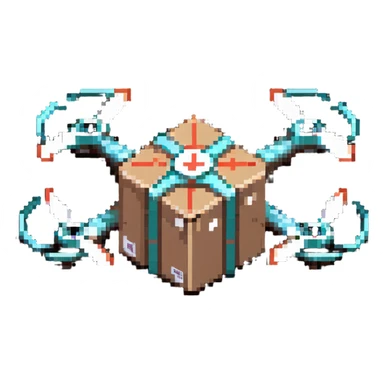 delivery drone with package sticker