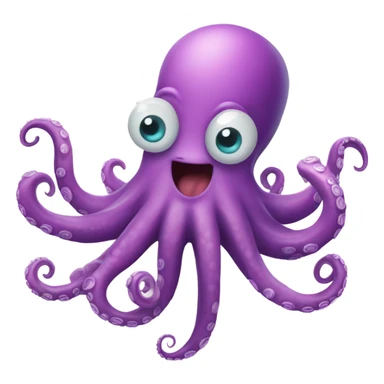 A happy cool octopus, smiling and winking sticker
