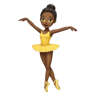 two-legged african american ballerina with yellow leotard sticker