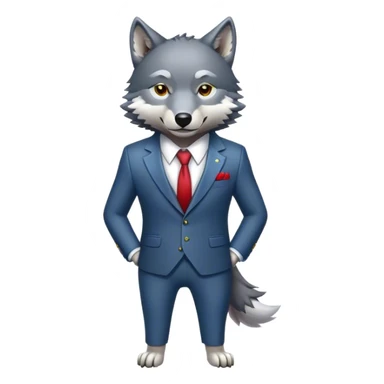 a wolf wearing a suit sticker