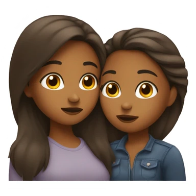Two brown girls kiss sticker