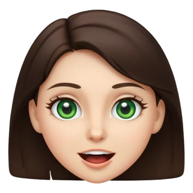 Brunette girl with green eyes who is excited  sticker