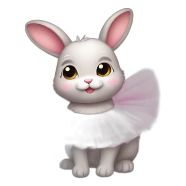 cute feral rabbit in a pink tutu sticker