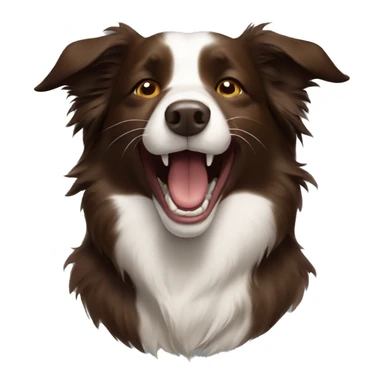 Brown border collie laughing sticker