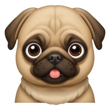 Pug fofo com pote de ração sem nada dentro sticker