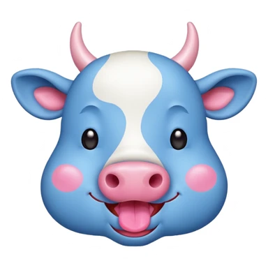 Vaca azul Kawaii  sticker