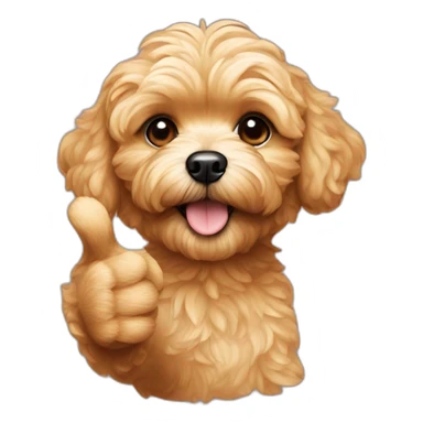 golden maltipoo hand - thumb up sticker