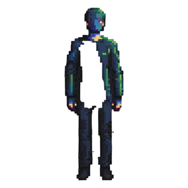pixel art person silhouette, minimalist human shape sticker