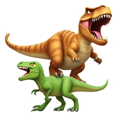 Angry cat riding a an angry t rex sticker