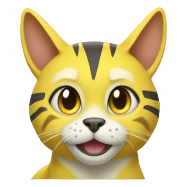 Yellow lombax-Zeraora-cat sticker