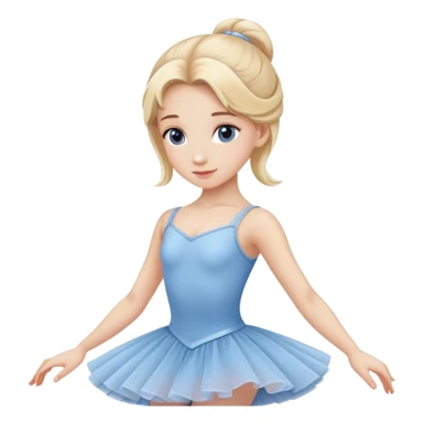 female ballet dancer, blond hair, classic ballet outfit in blue or white, no pink color sticker