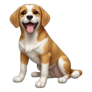 Chat qui caline un chien sticker