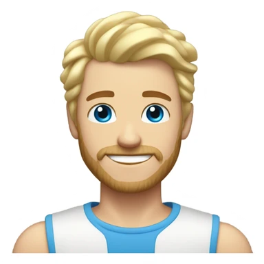 full body raised arms light curl blonde 30yo man blue eyed pale skin sticker