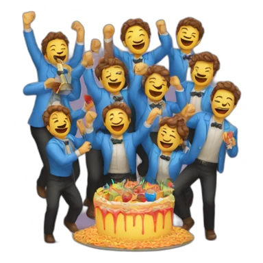 Conjunto de amigos celebrando una fiesta sticker