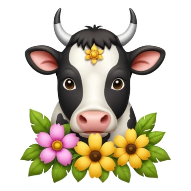 flower + Indian cow sticker