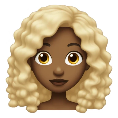 Light skin black girl with long hair making kiss face sticker