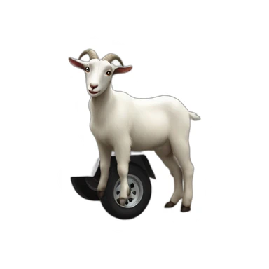 goat in a trailer sticker