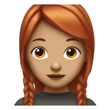 girl with red hair and bangs piercing labret brown eyes  sticker