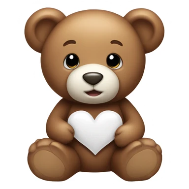 Teddy bear with a white heart sticker