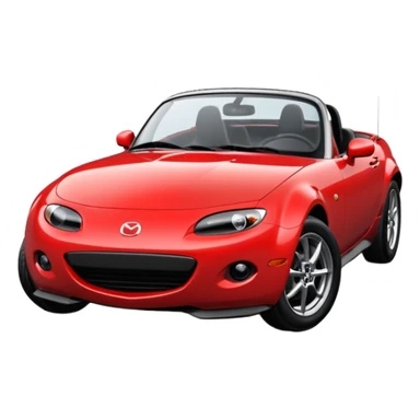 A red NA Mazda MX-5 facing right, make it simplistic and cartoony sticker
